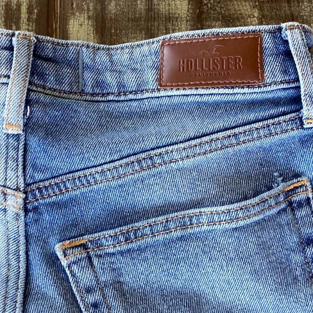 90's Y2K Distressed Hollister Vintage Stretch Acid wash Jeans Sz 5R - Picture 3 of 8